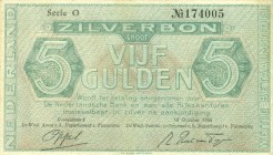 Netherlands - 5 Gulden 1944 Zilverbon serie G (Mev. 22-1a / AV 17.1a) - PR/UNC