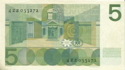 Netherlands - 5 Gulden 1966 invulserie met blauw fluorescerende vezels (Mev. 23-1a / AV 18.2a / PL22.d1) - # 4 ZZ 033272 - PR
