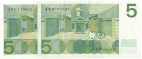 Netherlands - 5 Gulden 1966 Vondel I - invulserie met blauw fluorescerende vezels (Mev. 23-1a / AV 18.2a) - REPLACEMENT # 2 ZV 116922 + 2e exemplaar R...