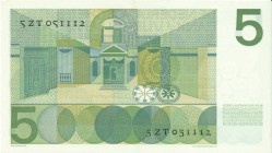 Netherlands - 5 Gulden 1966 Vondel I invulserie # 5 ZT 051112 (Mev. 23-1a / AV 18.2b / PL22.d2) - met geel fluorescerende vezels - PR / RRR / mooi exe...