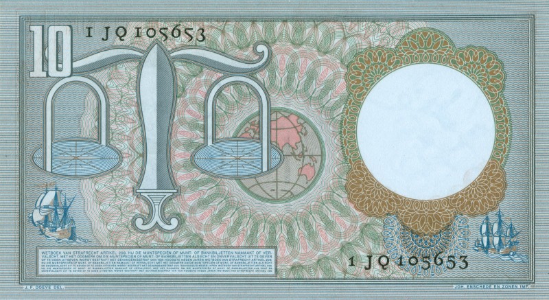 Netherlands - 10 Gulden 1953 Hugo de Groot REPLACEMENT (Mev. 48-1aa / AV 36.1a.5...