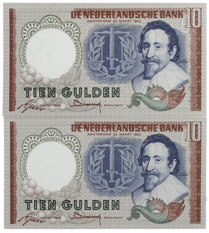 Netherlands - 10 Gulden 1953 Hugo de Groot (Mev. 48-1b / AV 36.1b) - UNC / Totaa...