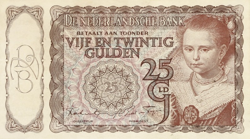 Netherlands - 25 Gulden 1943 I Prinsesje II (Mev. 78-1a / AV 50.1a) - leuk serie...