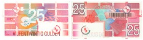 Netherlands - 25 Gulden 1989 (Mev. 85-1 / AV 57.1) met schitterende MISDRUK waarbij diverse drukgangen op de VZ missen - PR+ / zeer zeldzaam