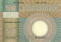 Netherlands - 50 Gulden 1929 (Mev. 96-1b / AV 64.1b.2) proefserie BS, papier met preperatieve verharding - ZF-