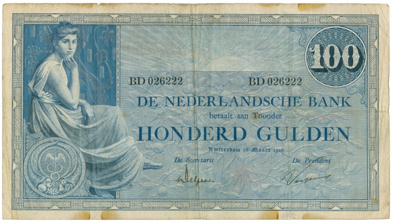 Netherlands - 100 Gulden 1921 Grietje Seel (Mev. 116-3a / AV 80.1b.3) - Serie BD...