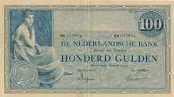 Netherlands - 100 Gulden 1921 Grietje Seel (Mev. 116-3b / AV 80.1b.5.1) - PR, roestspoortje van paperclip op keerzijde