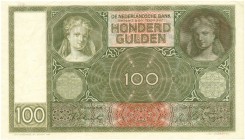 Netherlands - 100 Gulden 1930 Vrouwenkop (Mev. 117-5 / AV 81.4b.2) - met stippelarcering in onderdruk - UNC