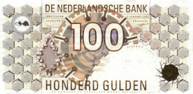 Netherlands - 100 Gulden 1992 Steenuil (Mev. 124-1b / AV 88.1d) - UNC