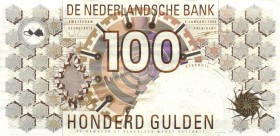 Netherlands - 100 Gulden 1992 Steenuil (Mev. 124-1b / AV 88.1d) - UNC / Totaal 4 stuks met opeenvolgende serienummers