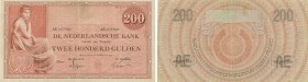 Netherlands - 200 Gulden 1921 Grietje Seel (Mev. 133-3b / AV 92.1b.4 / PL109.b4) - serie AE - met kleinere letters en cijfers (3 mm.) - lichtbruin vle...