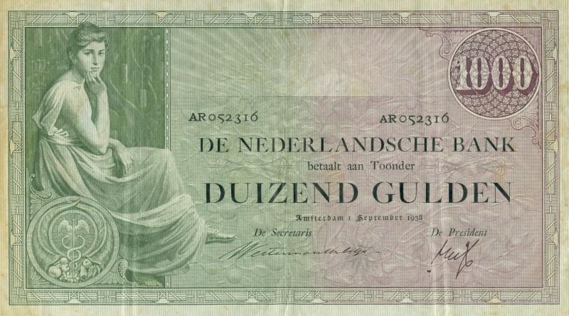 Netherlands - 1000 Gulden 1926 Grietje Seel (Mev. 152-3 / AV 106A.3) - ZF, iets ...