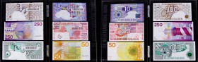 Netherlands - Presentatieset Nederlandse bankbiljetten: 10, 25, 50, 100, 250, 1000 Gulden in Plexiglas. (PS1) - Deze set is cadeau gedaan aan relaties...