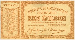 Netherlands - Noodgeld - Groningen - Gemeentelijk noodgeld WO II - 1 Gulden mei 1940 Serie A zonder nrs. (T/J 48.01 / PL475.1) met op VZ tekst + handt...