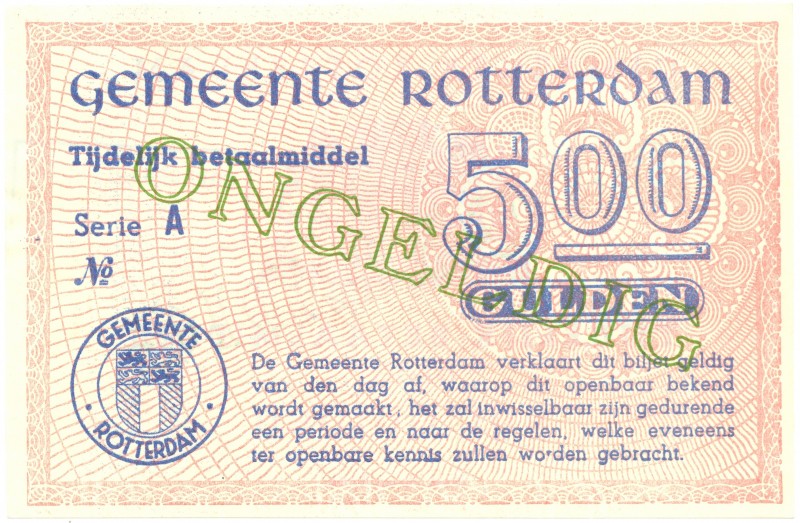 Netherlands - Noodgeld - Rotterdam - Gemeentelijk noodgeld WO II - 5 Gulden 1944...