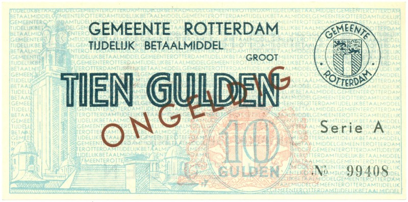 Netherlands - Noodgeld - Rotterdam - Gemeentelijk noodgeld WO II - 10 Gulden 194...