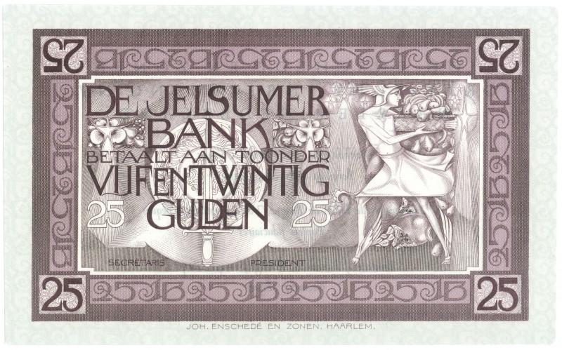 Netherlands - Testbiljetten en drukproeven - 25 Gulden 19XX in paars 'Jelsumer B...