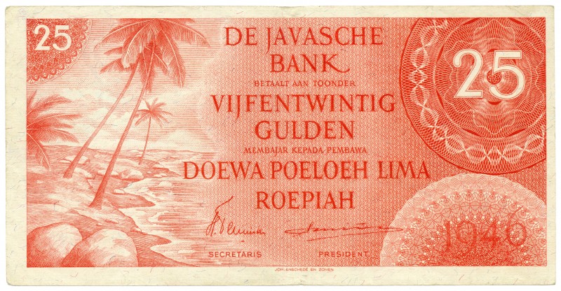 Dutch Indies - 25 Gulden 1946 rood (P. 92 / Mev. 152 / H-179a / PLNI29.3a) - ZF+