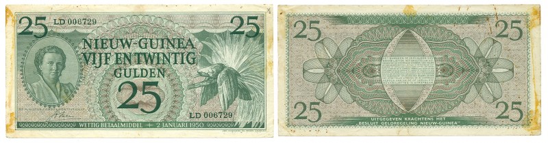 Dutch New Guinea - 25 Gulden 2.1.1950 Juliana (P. 8 / Mev. 304 / HI-5a / ON 1314...