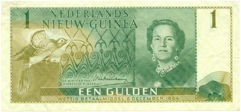 Dutch New Guinea - 1 Gulden 8 december 1954 (P. 11a / Mev. 307) - ZF+