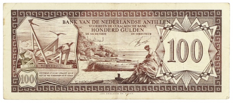 Dutch Antilles - 100 Gulden 1.6.1972 St. Eustatius (P. 12b) - F/VF