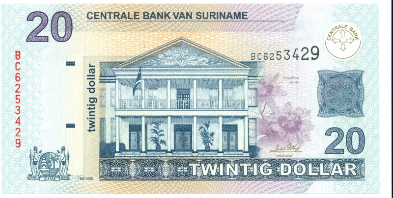 Suriname - 20 Dollars 1.5.2009 (P. 159d / PLSD2.3a4) - UNC