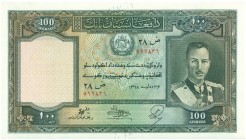 World Banknotes - Afghanistan - 100 Afghanis SH1318 (1939) King Zahir (P. 26a) - a.UNC