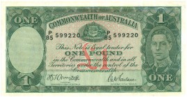 World Banknotes - Australia - 1 Pound ND (1942) King George VI (P. 26b) - pressed - VF