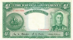 World Banknotes - Bahamas - 4 Shillings L. 1936 King George VI (P. 9b) - sign. W.L. Heape at left - a.XF