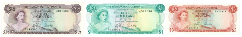 World Banknotes - Bahamas - ½ Dollar L.1965 Elizabeth II (P. 17a) - 2 signatures...