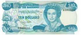 World Banknotes - Bahamas - 10 Dollars L1974 (1984) Queen Elizabeth II (P. 46b) - sign. James H. Smith - UNC