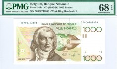 World Banknotes - Belgium - 1000 Francs ND (1980-96) Modeste (P. 144a) - PMG 68 Superb Gem UNC EPQ - Population report 4 with non higher (top of the p...