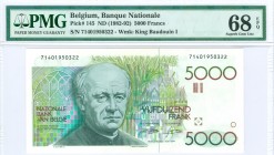 World Banknotes - Belgium - 5000 Francs ND (1982-92) Guido Gezelle (P. 145a) - PMG 68 Superb Gem UNC EPQ - Population report 6 with non higher (top of...