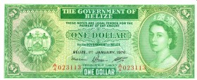 World Banknotes - Belize - 1 Dollar 1.1.1976 - Queen Elizabeth II (P. 33c) - XF+