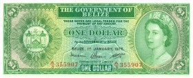 World Banknotes - Belize - 1 Dollar 1.1.1976 Queen Elizabeth II (P. 33c) - UNC