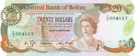World Banknotes - Belize - 20 Dollars 1.1.1986 Queen Elizabeth II (P. 49a) - UNC