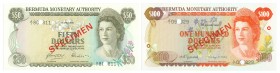 World Banknotes - Bermuda - 1 Dollar 1.5.1984 SPECIMEN (P. 28s), 5 Dollars 1.4.1978 SPECIMEN (P. 29s), 10 Dollars 1.4.1978 SPECIMEN (P. 30s), 20 Dolla...