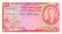 World Banknotes - British Caribbean Territories - 1 Dollar 1.9.1951 - King George VI (P. 1) - VF