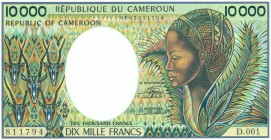 World Banknotes - Cameroun - 10.000 Francs ND (1984;1990) Woman at right (P. 23) - a.UNC