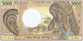 World Banknotes - Central African States - 5.000 Francs ND (1984) Woman at right (P. 12a) - UNC