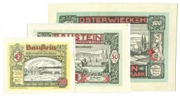 World Banknotes - Deutschland - Notgeldscheine - 20, 50, 100 Mark 1.5.1922 Osterwieck (leather) (Mehl 1037.) - total 3 pcs. - XF and some better