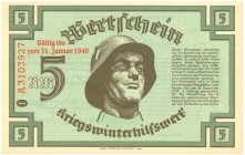 World Banknotes - Deutschland - Notgeldscheine - Winterhilfswerk Des Deutschen Volkes 1940/44. 50 Pfennig (2x), 1 Mark (3x), 5 Mark (2x). - Total 7 pc...