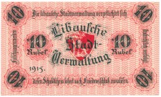 World Banknotes - Deutschland - Besetzung Lettland - Libau/Liepaja - 25 + 50 Kopeken, 1, 3, 5 + 10 Rubel 1915 (Grab. (LE 10-15) - w/o series - UNC / T...