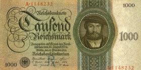 World Banknotes - Deutschland - Reichsbank (1924-1945) - 1000 Reichsmark 11.10.1924 Holbein (P. 179 / Ro. 172) - XF