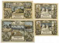 World Banknotes - Deutschland - Selbständiger deutscher Gebiete - Memelgebiet - 10 Mark (2x), 20 Mark, 50 Mark 1922 (P. 5, 6, 7) - a.XF and some bette...