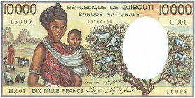 World Banknotes - Djibouti - 10.000 Francs ND (1984) - Woman holding baby (P. 39a) - sign. title Trésorier - UNC