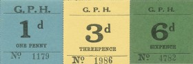 World Banknotes - Fiji - WWII - Grand Pacific Hotel - 1 Penny ND (1942), 3 Pence ND (1942) + 6 Pence ND (1942) (SB 1451, 1452, 1453) - uniface - produ...