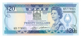 World Banknotes - Fiji - Central Monetary Authority - 1, 2, 5, 10 + 20 Dollars ND (1983-1986) - Queen Elizabeth II (P. 81a-85a) - Total 5 pcs. in a.UN...