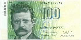 World Banknotes - Finland - 100 Markkaa 1986 Sibelius SPECIMEN perforated (P. 115s) - 0000000000 - a.UNC