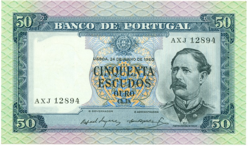 World Banknotes - Portugal - 50 Escudos 24.6.1960 Fontes Pereiro de Mello (P. 16...